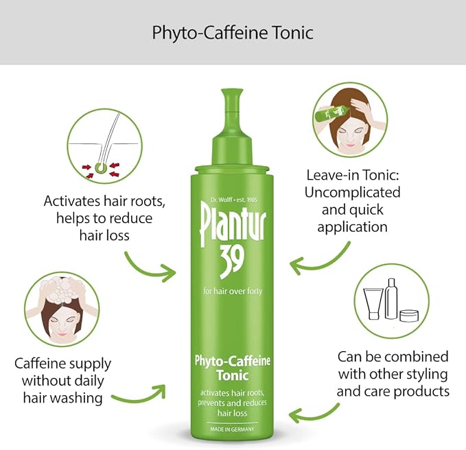 Plantur 39 Caffeine Shampoo Conditioner and Tonic Prevents and Reduces Hair Loss | 250ml Shampoo | 150ml Conditioner | 200ml Tonic