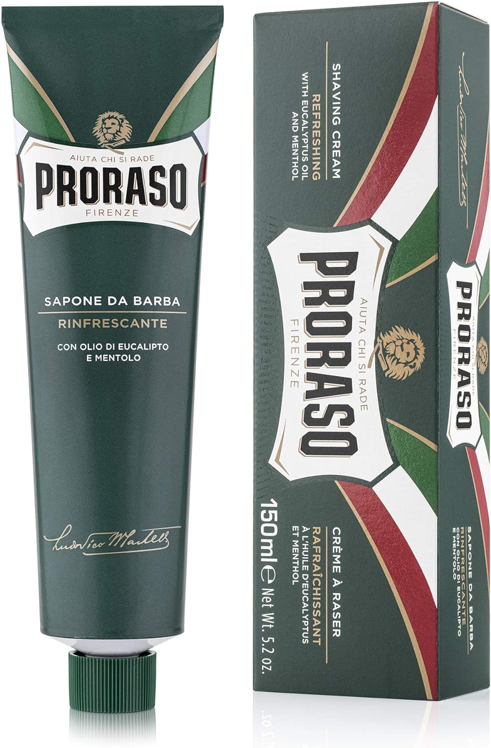 Proraso Shaving Cream Tube, 150ml, Refreshing and Toning Shaving Cream for Men.