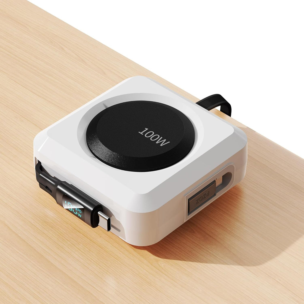 PZOZ 100W Retractable Multi Charger Cable with LED Display.